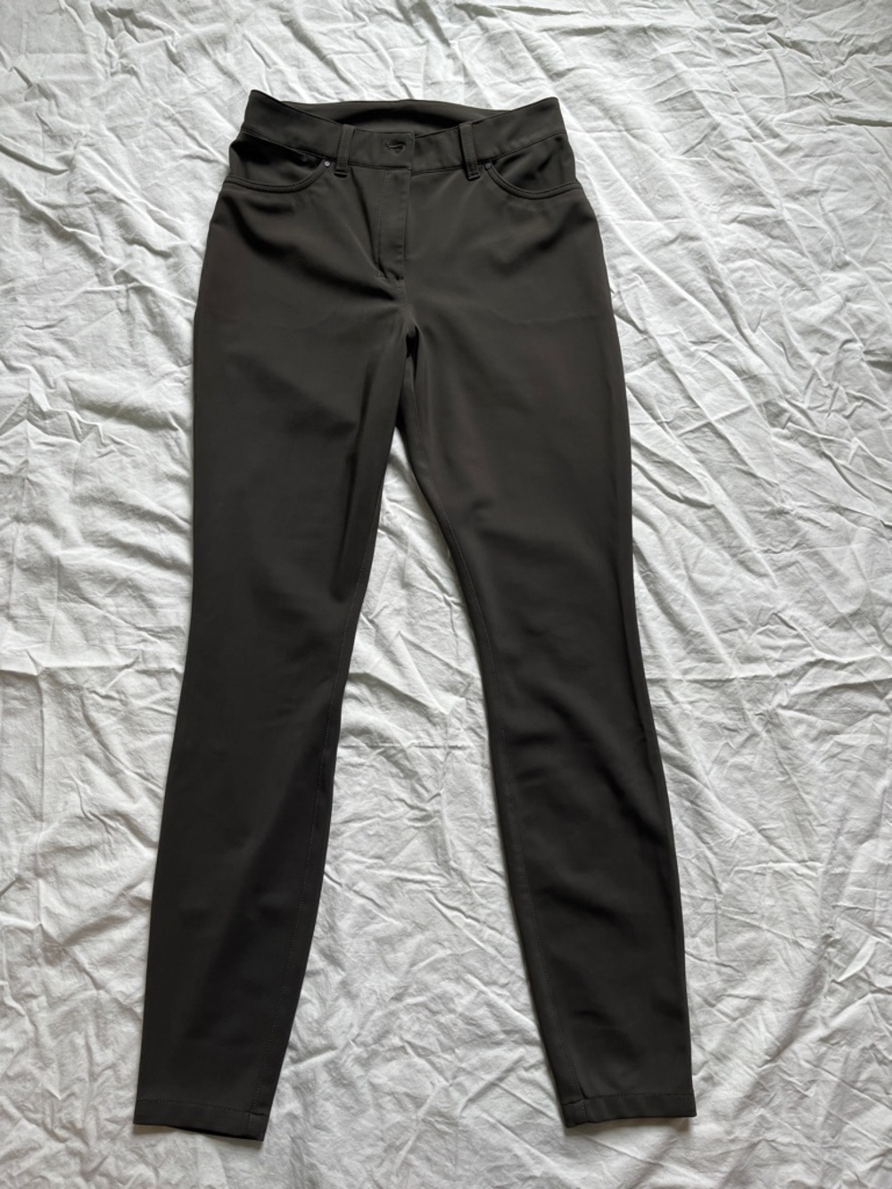 Lululemon City Sleek 5 pocket high rise pants, size 28, dark olive green